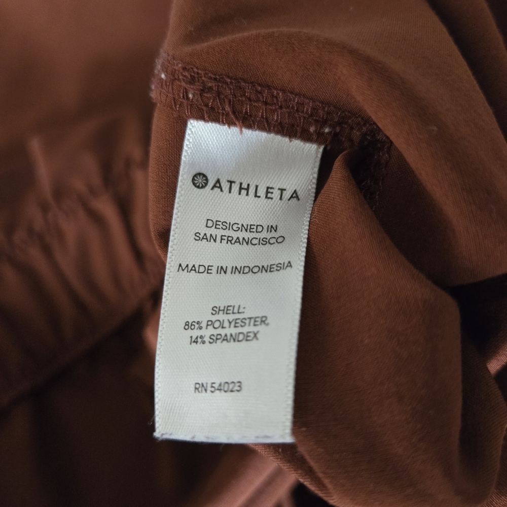 Athleta Pant 6 Rust Brown Skyline Belt Paperbag Travel Work Gorpcore Comfy Light - Picture 11 of 15